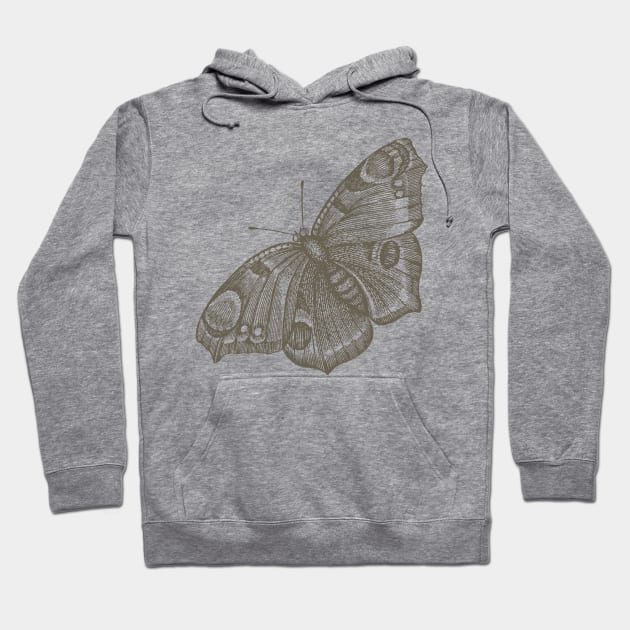 Dramabite Vintage butterfly illustration Hoodie by dramabite